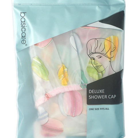Basicare Deluxe Shower Cap Macaron Reusable Waterproof One Size Fits All