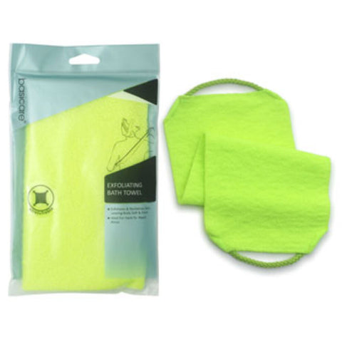Basicare Exfoliating Bath Towel Yellow Smooth Skin Deep Cleansing