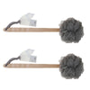 Basicare Charcoal Mesh Sponge Wooden Handle Deep Clean Exfoliation Pack of 2
