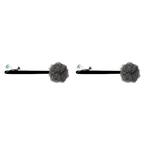 Basicare Charcoal Mesh Sponge Wooden Handle Deep Clean Exfoliation Pack of 2