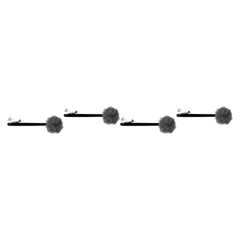 Basicare Charcoal Mesh Sponge Wooden Handle Bundle of 4