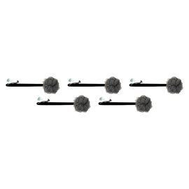 Basicare Charcoal Mesh Sponge Wooden Handle Bundle of 5 Quantity Exfoliating