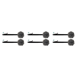 Basicare Charcoal Mesh Sponge Wooden Handle Bundle of 6 Quantity