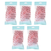 Basicare Premium Shower Cap Peva Pink Spots Bundle of 5 Reusable Durable