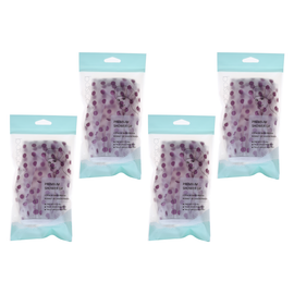 Basicare Shower Cap Peva Purple Spots Bundle of 4 Reusable Waterproof