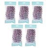 Basicare Premium Shower Cap Purple Spots 5 Pack Reusable PEVA Hair Protector