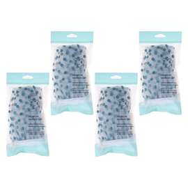 Basicare 4 Pack Premium Shower Cap Peva Blue Spots Reusable Waterproof