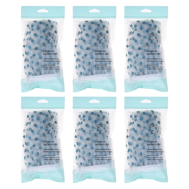 Basicare Premium Waterproof Reusable Shower Cap Blue Spots Bundle of 6