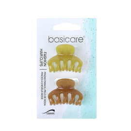 Basicare Fashion Hair Clips Small Claw Clip Beige Twin Pack