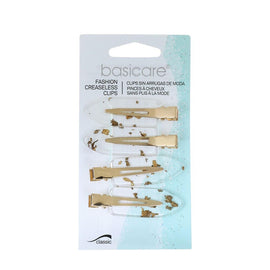Basicare Fashion Creaseless Clips Clear Gold Foil Four Pack