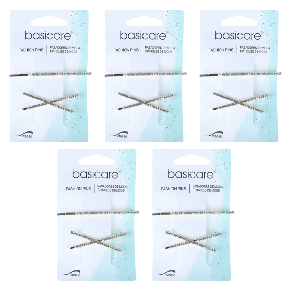 Basicare Bling Hair Clip Bundle of 5 Stylish Decorative Hair Clips