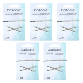 Basicare Bling Hair Clip Bundle of 5 Stylish Decorative Hair Clips