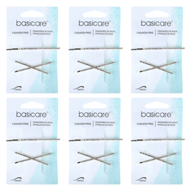 Basicare Bling Hair Clip 2 Pack Bundle of 6 Decorative Hair Clips