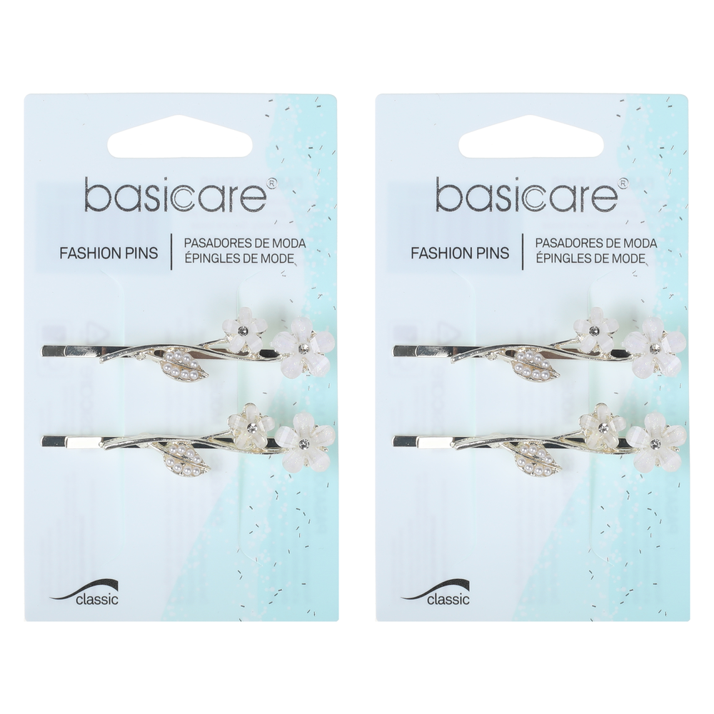Basicare Floral Hair Clips Bundle of 2 Decorative Hair Accessories
