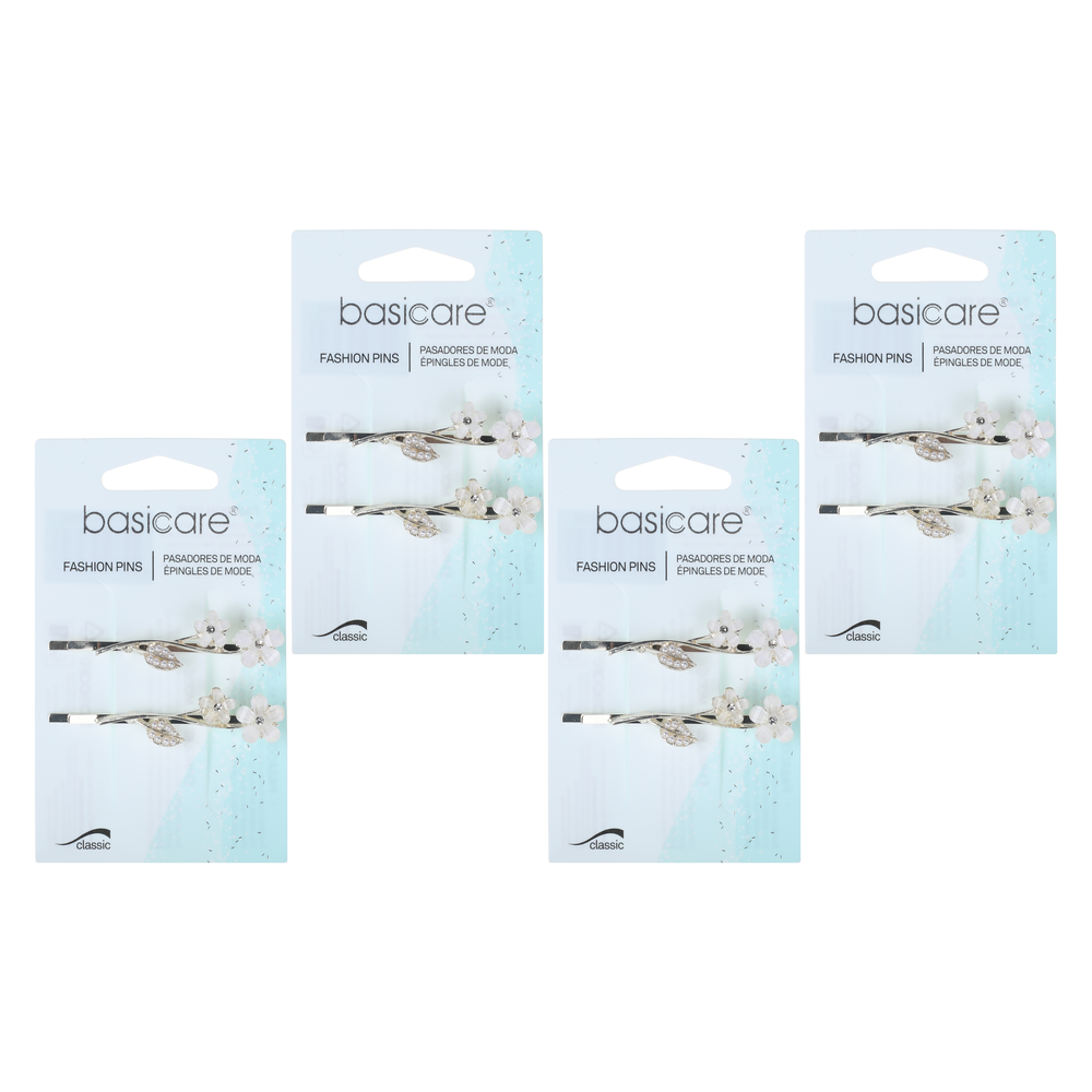 Basicare Floral Hair Clips 4 Pack Bundle Decorative Hair Clips for Women