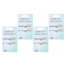 Basicare Floral Hair Clips 4 Pack Bundle Decorative Hair Clips for Women