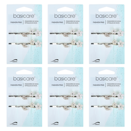 Basicare Floral Hair Clips 6 Pack Bundle Decorative Hair Accessories
