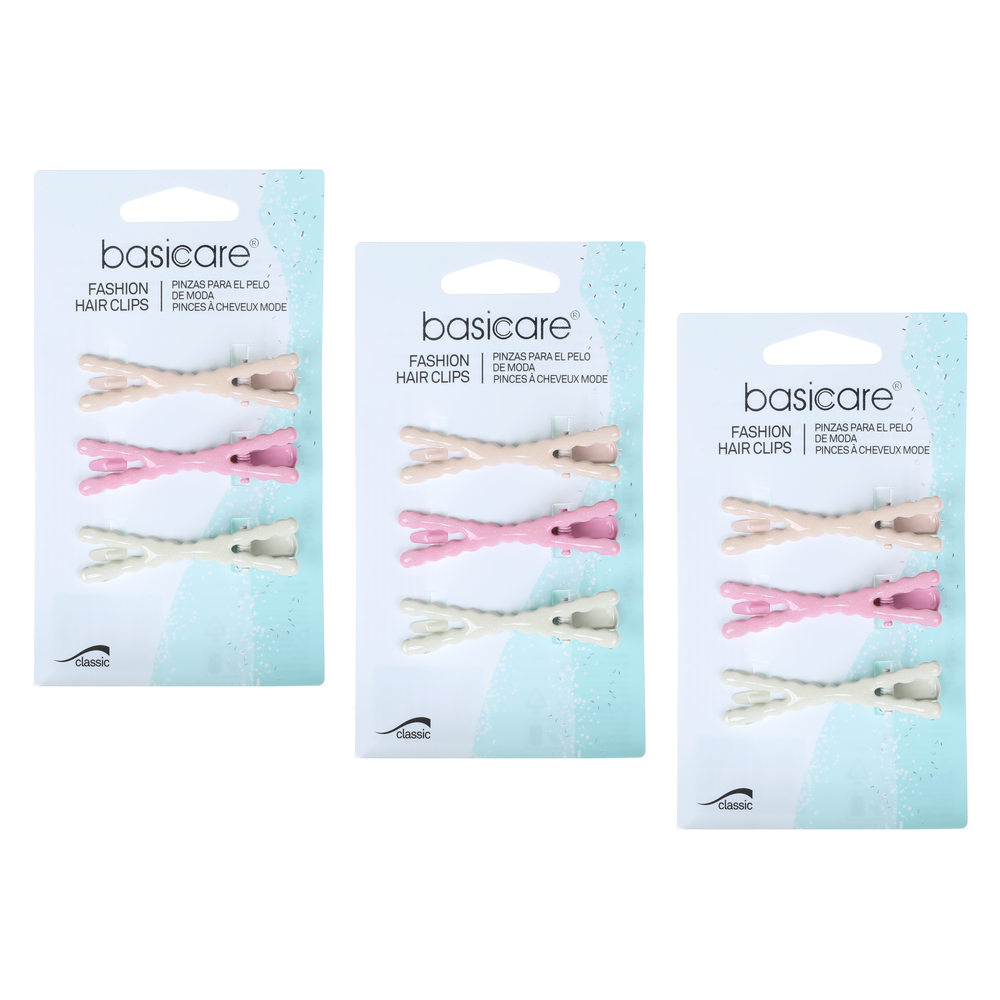Basicare Cross Hair Clips Bundle of 3 Decorative Hair Accessories