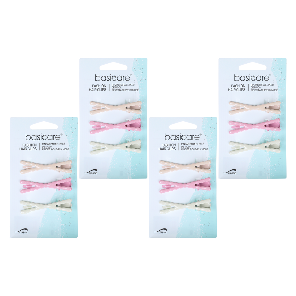Basicare Cross Hair Clips Bundle of 4 Decorative Hair Clips