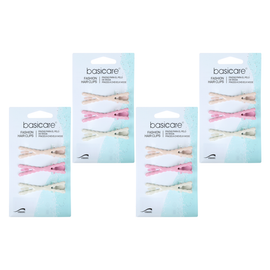 Basicare Cross Hair Clips Bundle of 4 Decorative Hair Clips