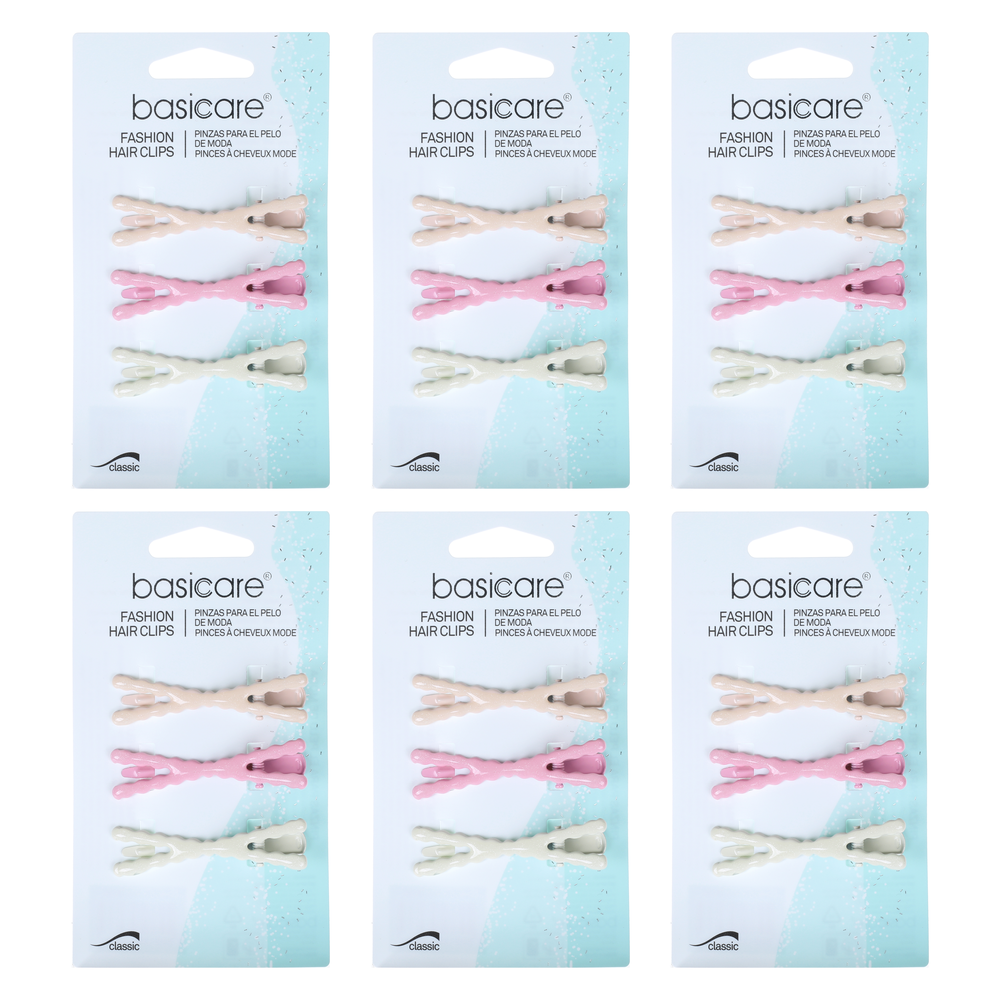 Basicare Cross Hair Clips Bundle of 6 Decorative Hair Accessories