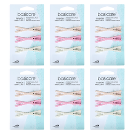 Basicare Cross Hair Clips Bundle of 6 Decorative Hair Accessories
