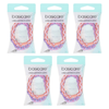 Basicare Plaited Elastic Hair Bands Pink Purple 5 Pack Long Lasting