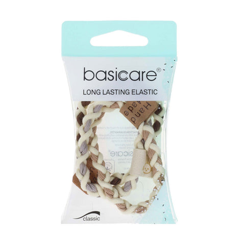 Basicare Handmade Plaited Elastic Hair Bands Long Lasting 3 Pack