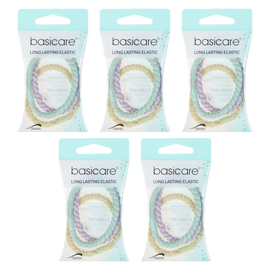 Basicare Pastel Elastic Hair Bands Bundle of 5
