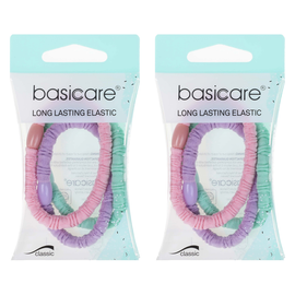 Basicare Pastel Elastic Hair Bands With Bead Bundle of 2