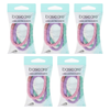 Basicare Pastel Elastic Hair Bands With Bead 3 Pack Bundle of 5