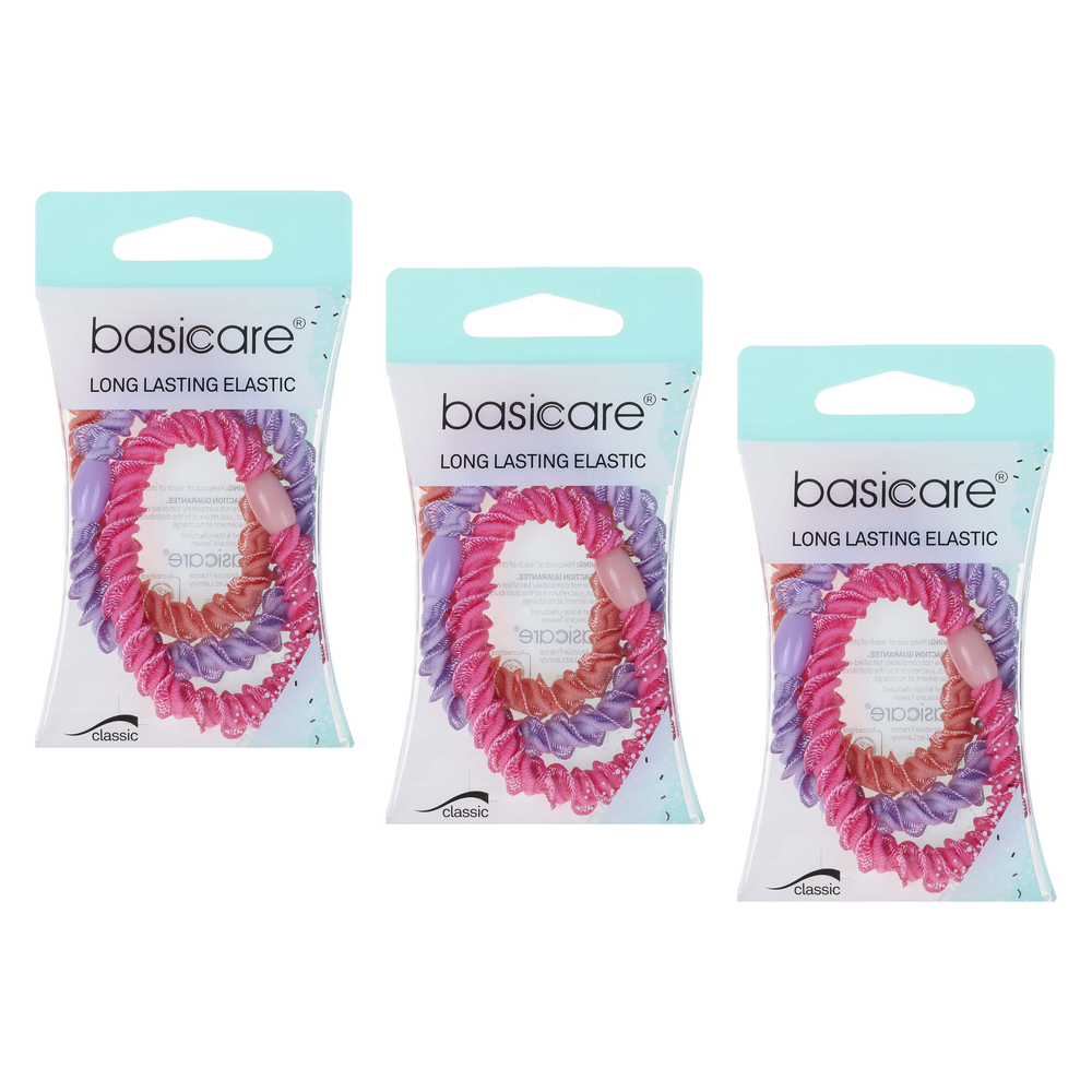 Basicare Twist Elastic Hair Bands Bundle of 3 Long Lasting Hair Ties