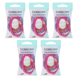 Basicare Twist Elastic Hair Bands Bundle of 5 Long Lasting Hair Ties