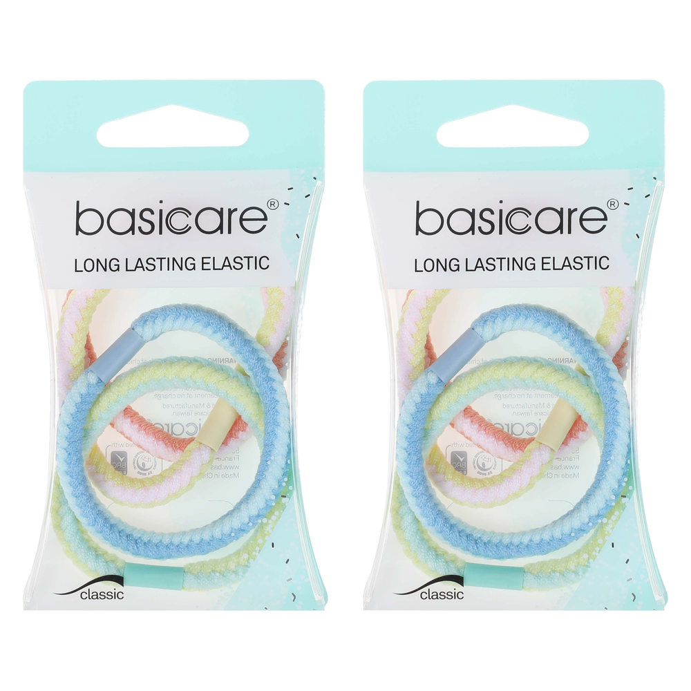 Basicare Plaited Elastic Hair Bands 2 Pack Long Lasting Secure Hold