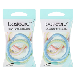 Basicare Plaited Elastic Hair Bands 2 Pack Long Lasting Secure Hold