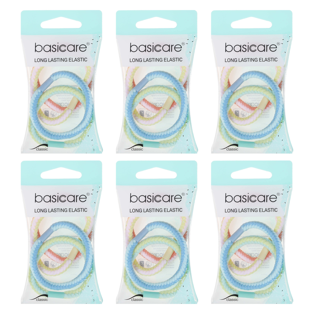 Basicare Plaited Elastic Hair Bands Bundle of 6 Long Lasting