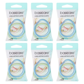 Basicare Plaited Elastic Hair Bands Bundle of 6 Long Lasting