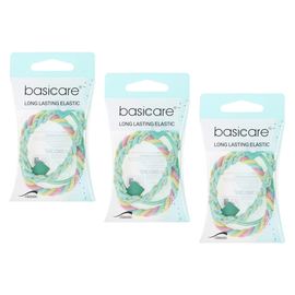 Basicare Elastic Hair Bands Light Mint Bundle of 3 Long Lasting
