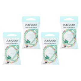 Basicare Elastic Hair Bands Light Mint Bundle of 4 Long Lasting Hair Bands