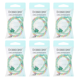 Basicare Long Lasting Elastic Hair Bands 3 Pack Light Mint Bundle of 6