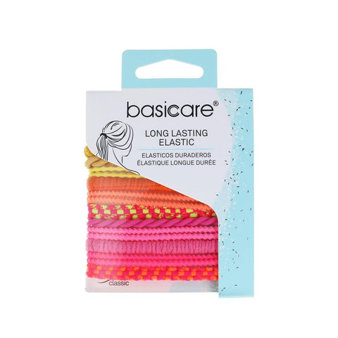 Basicare Long Lasting Elastic Hair Bands Orange Pink