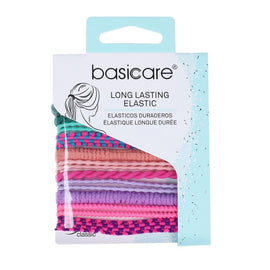 Basicare Long Lasting Elastic Hair Bands Pink Purple
