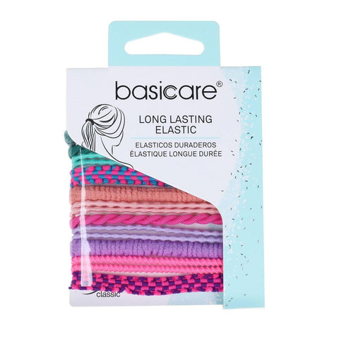 Basicare Long Lasting Elastic Hair Bands Pink Purple