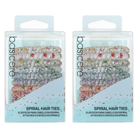 Basicare Floral Spiral Hair Elastics 10 Pack Bundle of 2