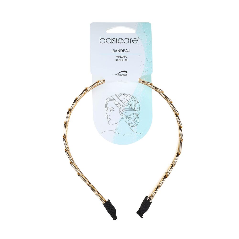 Basicare Bandeau Headband Gold Chain Link