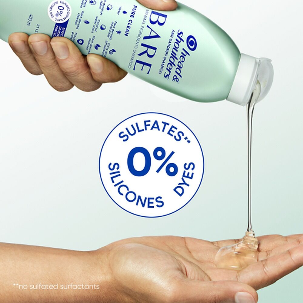 Head & Shoulders BARE Pure Clean Anti-Dandruff Shampoo 400mL