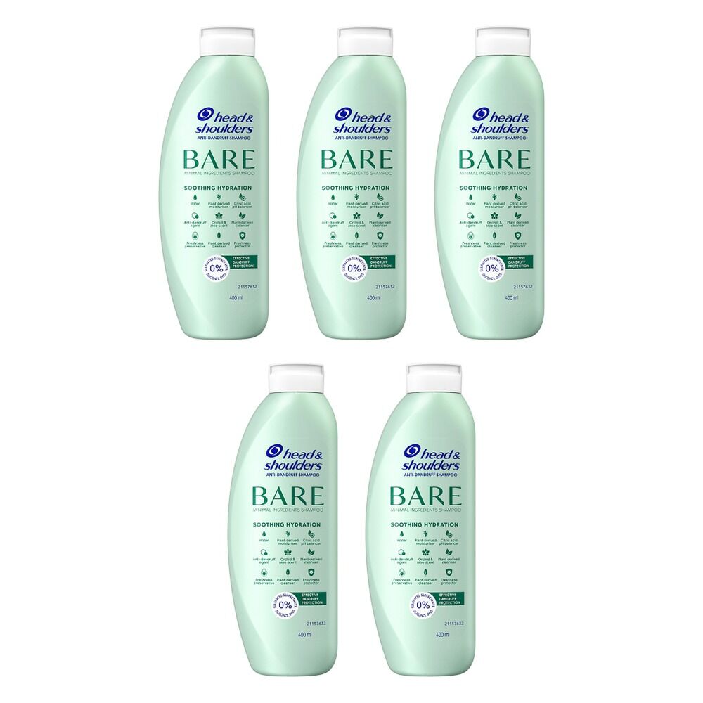 Head & Shoulders BARE Soothing Hydration Anti-Dandruff Shampoo 400mL Pack of 5