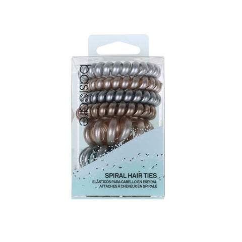Basicare Spiral Hair Elastic With Metal Detail Gentle Hold 7 Pack