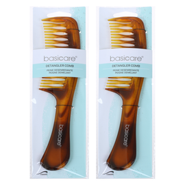Basicare Hair Detangler Comb Brush 22cm Pack of 2 Smooth Styling Frizz Control