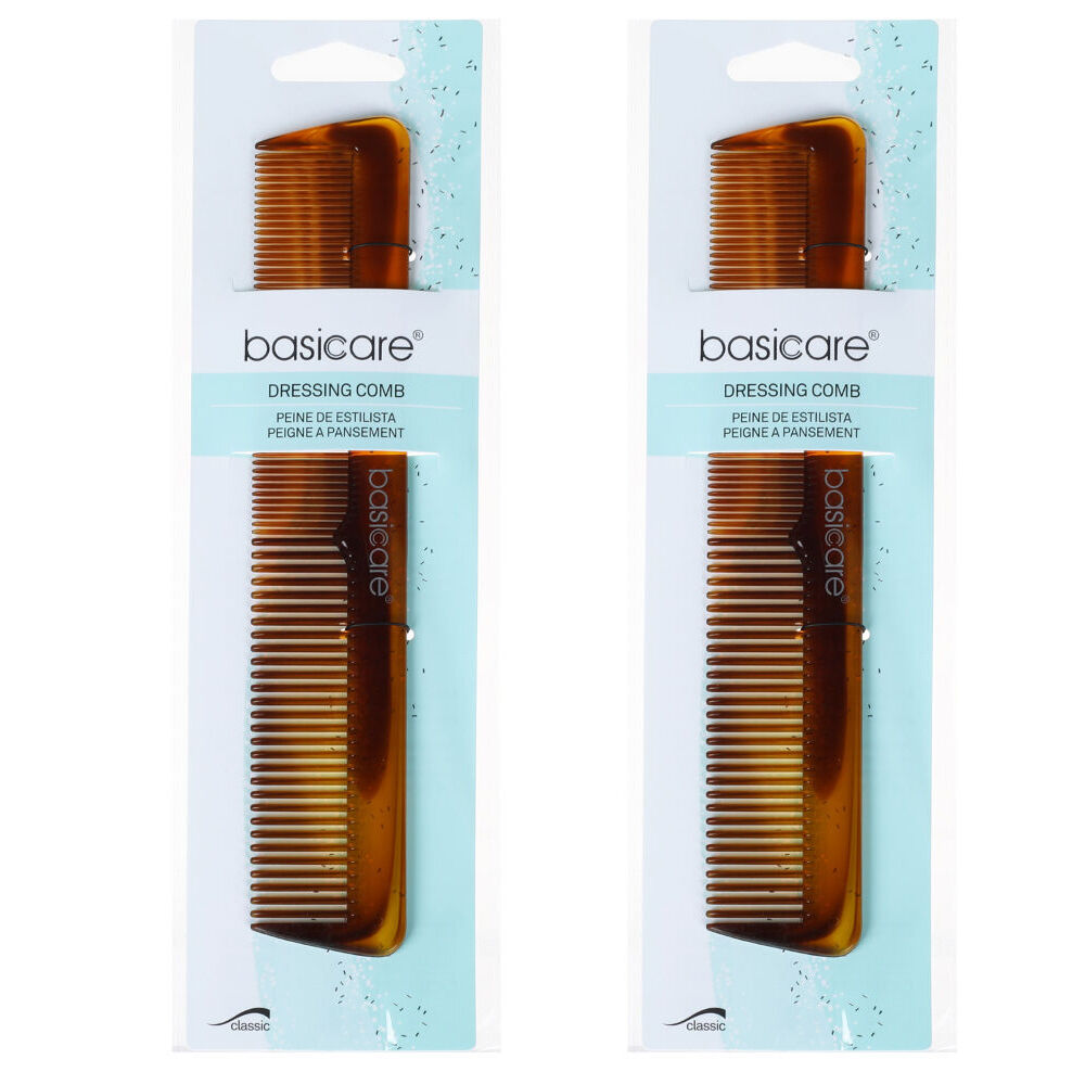 Basicare Dressing Comb 20cm Professional Styling Comb Pack of 2 for All Hair
